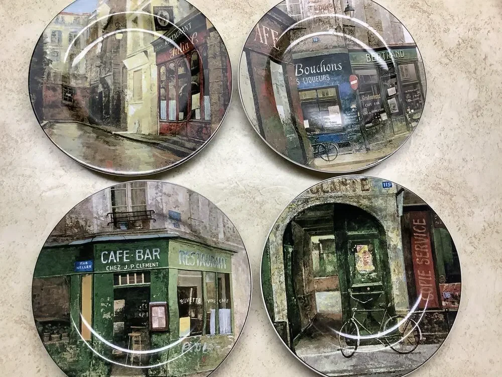 Restaurant Row Sakura Salad Plates -Set of 4 - Chiu Tak Hak Artist 8 1/4